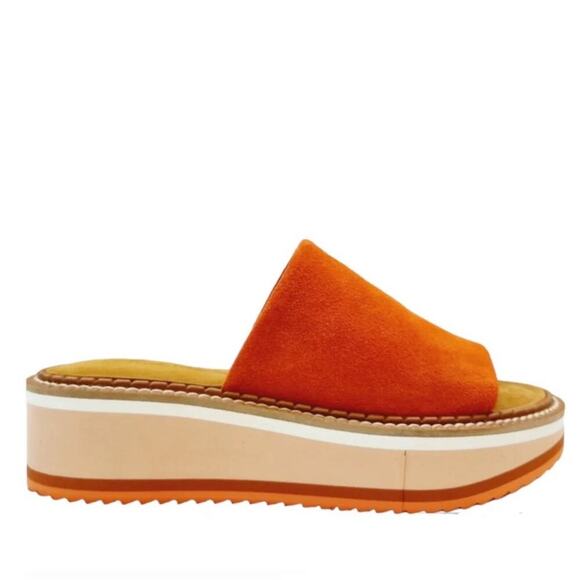 Cleregie Fast Suede Wedge Slip-On Sandals Sz 41